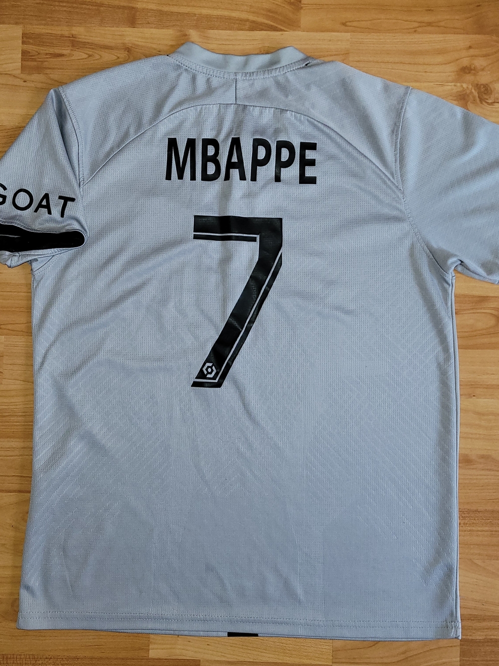 PARIS SAINT GERMAIN Air Jordan MBAPPE Gray Soccer Jersey PSG, Men's Large
